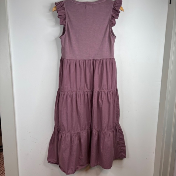Nation LTD Sissy Flutter Sleeve Dress S in Hopeless Romantic Tiered Midi Preppy - Picture 9 of 14